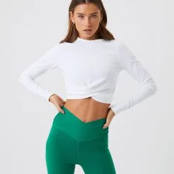 BJØRN BORG Borg Cross Long Sleeve, Brilliant White -butik med fitnessudstyr 10001269 WE001R Borg Cross Long Sleeve BrilliantWhite 01234