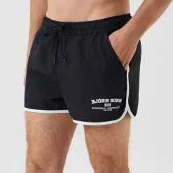 BJØRN BORG Borg Retro Swim Shorts, Black Beauty -butik med fitnessudstyr 10001635 BK011R BORNBORG Borg Retro Swim Shorts BlackBeauty 0123 2