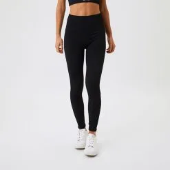 BJØRN BORG Borg Seamless Rib Tights, Black Beauty