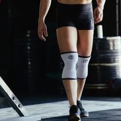 REHBAND RX Knee Sleeve, 5mm, White/Black -butik med fitnessudstyr 105301 010r rehband rx knee support 5mm white 7