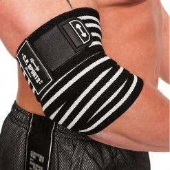 C.P. SPORTS Elbow Wraps Pro, Black/White