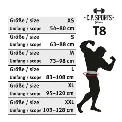 C.P. SPORTS Powerlifting Belt, Black -butik med fitnessudstyr 1089 68r powerlifting belt black sizeguide 0220