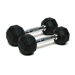 Spri Deluxe Rubber Dumbbell Pair 11,3 Kg