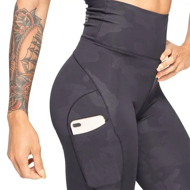 Better Bodies High Waist Leggings, Black Camo 10 Better Bodies High Waist Leggings, Black Camo - Billede 10