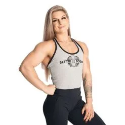Better Bodies Old School Rib T-Back, Light Grey Melange -butik med fitnessudstyr 111103903R Better Bodies Old School Rib T Back Light Grey Melange 02 aug21 1