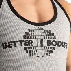 Better Bodies Old School Rib T-Back, Light Grey Melange -butik med fitnessudstyr 111103903R Better Bodies Old School Rib T Back Light Grey Melange 04 aug21