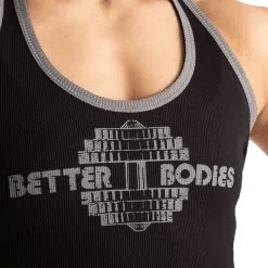 Better Bodies Old School Rib T-Back, Light Grey Melange -butik med fitnessudstyr 111103999R Better Bodies Old School Rib T Back Black 04 aug21