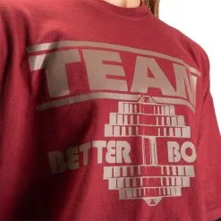 Better Bodies Team Onesize Tee, Sangria Red, OS -butik med fitnessudstyr 111132392102 BetterBodies Team Onesize Tee SangriaRed mars23 4