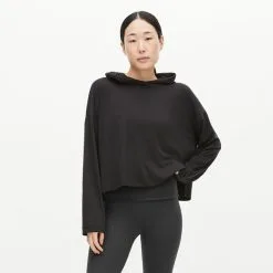 Röhnisch Soft Cropped Hoodie, Black