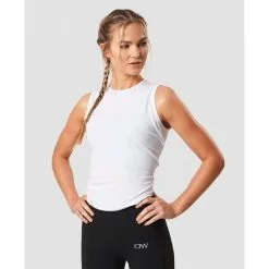 ICANIWILL Empowering Open Back Tank, Black -butik med fitnessudstyr 11290 002R ICIW Empowering Open Back Tank White 01 jan21 2
