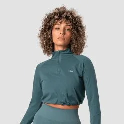 ICANIWILL Define Cropped 1/4 Zip Adjustable, Jungle Green