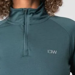 ICANIWILL Define Cropped 1/4 Zip Adjustable, Jungle Green -butik med fitnessudstyr 11919 051R ICANIWILL Define Cropped Zip Adjustable Jungle Green 3 0821
