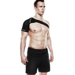 REHBAND QD Shoulder Support, Left, 3mm, Black -butik med fitnessudstyr 119206 011r qd shoulder support left 3mm black 3