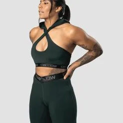 ICANIWILL Ultimate Training Hoodie Sports Bra, Deep Green