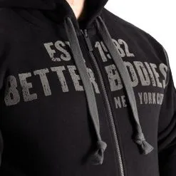 Better Bodies Graphic Hoodie, Light Grey Melange -butik med fitnessudstyr 120735999R Better Bodies Graphic Hoodie Black 04 jan21