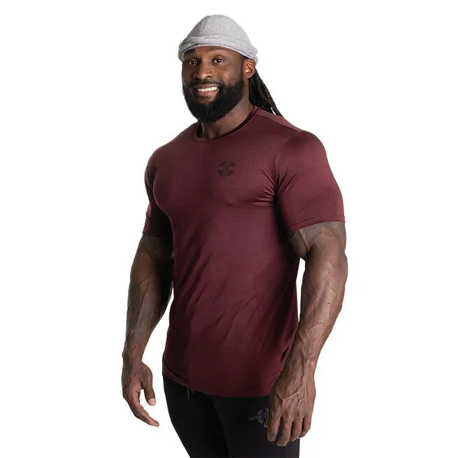 Better Bodies Essex Stripe Tee, Maroon Melange 1 Better Bodies Essex Stripe Tee, Maroon Melange
