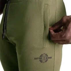 Better Bodies Tapered Joggers V2, Light Grey Melange -butik med fitnessudstyr 121008664R BetterBodies Tapered Joggers V2 WashedGreen 0423 3 3