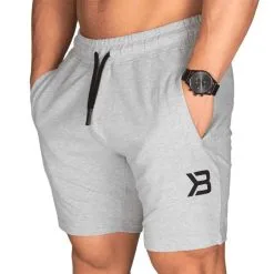Better Bodies Tapered Sweatshorts, Light Grey Melange -butik med fitnessudstyr 121014903R Better Bodies Men Tapered Sweatshorts Light Grey Melange 03 0420 1