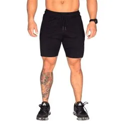 Better Bodies Tapered Sweatshorts, Light Grey Melange -butik med fitnessudstyr 121014999R Better Bodies Men Tapered Sweatshorts Black 03 0420