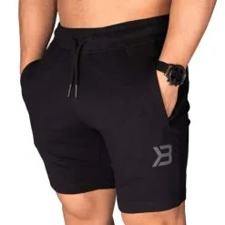 Better Bodies Tapered Sweatshorts, Light Grey Melange -butik med fitnessudstyr 121014999R Better Bodies Men Tapered Sweatshorts Black 04 0420