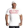 Better Bodies Basic Tapered Tee, White/Red