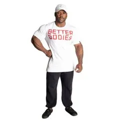 Better Bodies Basic Tapered Tee, White/Red 9 Better Bodies Basic Tapered Tee, White/Red -butik med fitnessudstyr 121050002R Better Bodies Basic Tapered Tee White Red 05 0922