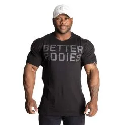 Better Bodies Basic Tapered Tee, Black/Grey