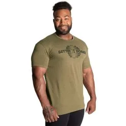 Better Bodies Recruit Tee, Army Green Melange -butik med fitnessudstyr 121053600R Better Bodies Recruit Tee Army Green Melange 02 0622