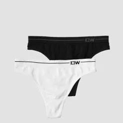 ICANIWILL Everyday Seamless Thong 2-pack, Black/White