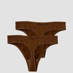 ICANIWILL Everyday Seamless Thong 2-pack, Cinnamon -butik med fitnessudstyr 13012 243R ICIW Everyday Seamless Thong 2 pack Cinnamon 02 juli22