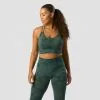ICANIWILL Define Seamless Tie Dye Sports Bra, Dark Green Melange