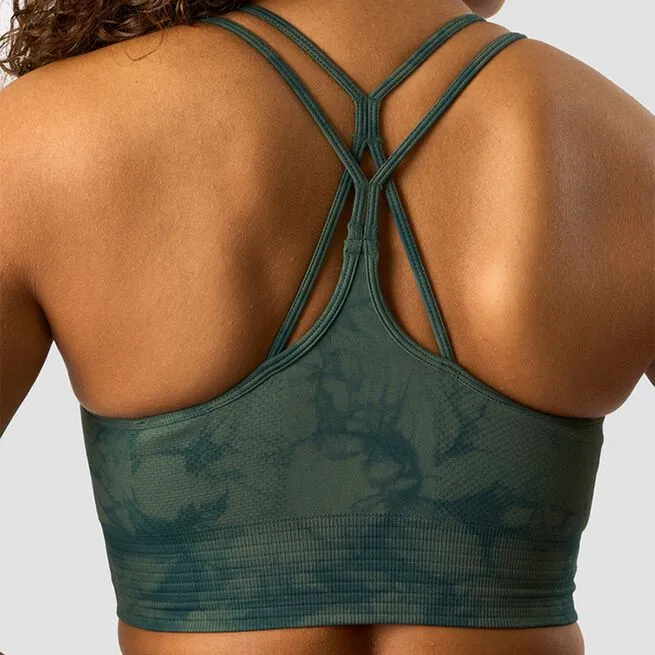 ICANIWILL Define Seamless Tie Dye Sports Bra, Dark Green Melange 4 ICANIWILL Define Seamless Tie Dye Sports Bra, Dark Green Melange - Billede 4