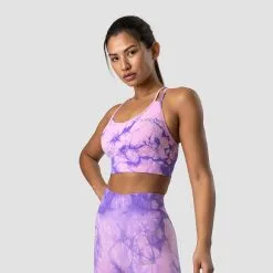 ICANIWILL Define Seamless Tie Dye Sports Bra, Purple Breeze