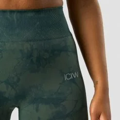 ICANIWILL Define Seamless Tie Dye Tights, Dark Green Melange -butik med fitnessudstyr 13024 103R ICANIWILL Define Seamless Tie Dye Tights Dark Green Melange 03 1122