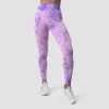 ICANIWILL Define Seamless Tie Dye Tights, Purple Breeze