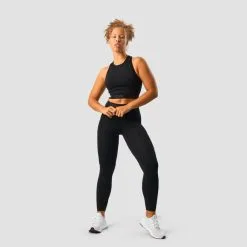 ICANIWILL Define Seamless Logo Cropped Tank Top, Black -butik med fitnessudstyr 13029 001R ICANIWILL Define Seamless Logo Cropped Tank Top Black 03 sep22