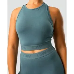 ICANIWILL Define Seamless Logo Cropped Tank Top, Jungle Green -butik med fitnessudstyr 13029 051R ICANIWILL Define Seamless Logo Cropped Tank Top Jungle Green 03 sep22