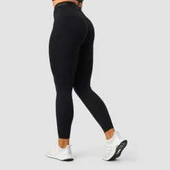 ICANIWILL Define Seamless Logo Scrunch Tights, Black -butik med fitnessudstyr 13032 001R ICANIWILL Define Seamless Logo Scrunch Tights Black 02 sep22