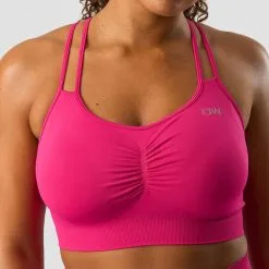 ICANIWILL Define Seamless Scrunch Sports Bra, Bright Pink -butik med fitnessudstyr 13036 287R ICANIWILL Define Seamless Scrunch Sports Bra Bright Pink 03 1222