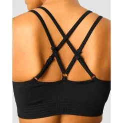 ICANIWILL Ribbed Define Seamless Strappy Bra, Black -butik med fitnessudstyr 13057 001R ICIW Ribbed Define Seamless Strappy Bra Black 04 aug22