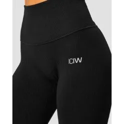 ICANIWILL Ribbed Define Seamless Pocket Tights, Black -butik med fitnessudstyr 13058 001R ICIW Ribbed Define Seamless Pocket Tights Black 03 aug22