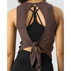 ICANIWILL Empowering Open Back Tank, Chestnut Brown -butik med fitnessudstyr 13065 272R ICANIWILL Empowering Open Back Tank Chestnut Brown 03 sep22