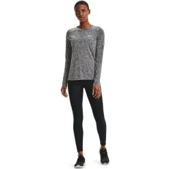 Under Armour Tech LS Crew Twist, Black -butik med fitnessudstyr 1307486 001 FSF