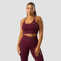 ICANIWILL Ribbed Define Seamless Sports Bra, Dark Burgundy