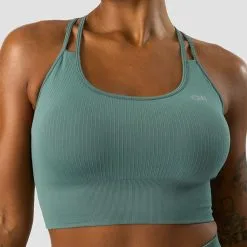 ICANIWILL Ribbed Define Seamless Sports Bra, Sea Green -butik med fitnessudstyr 13075 286R ICANIWILL Ribbed Define Seamless Sports Bra Sea Green 03 1222