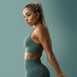 ICANIWILL Ribbed Define Seamless Sports Bra, Sea Green -butik med fitnessudstyr 13075 286R ICANIWILL Ribbed Define Seamless Sports Bra Sea Green 07 1222