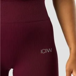 ICANIWILL Ribbed Define Seamless Tights, Dark Burgundy -butik med fitnessudstyr 13076 285R ICANIWILL Ribbed Define Seamless Tights Dark Burgundy 03 1222