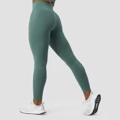 ICANIWILL Ribbed Define Seamless Tights, Sea Green -butik med fitnessudstyr 13076 286R ICANIWILL Ribbed Define Seamless Tights Sea Green 02 1222