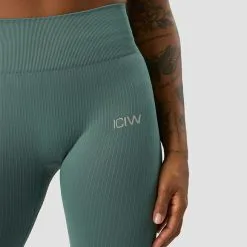 ICANIWILL Ribbed Define Seamless Tights, Sea Green -butik med fitnessudstyr 13076 286R ICANIWILL Ribbed Define Seamless Tights Sea Green 03 1222