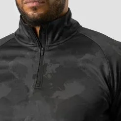 ICANIWILL Training Club 1/4 Zip Long Sleeve, Black Camo -butik med fitnessudstyr 13094 246R ICANIWILL Training Club 1 4 Zip Long Sleeve Black Camo 03 1122